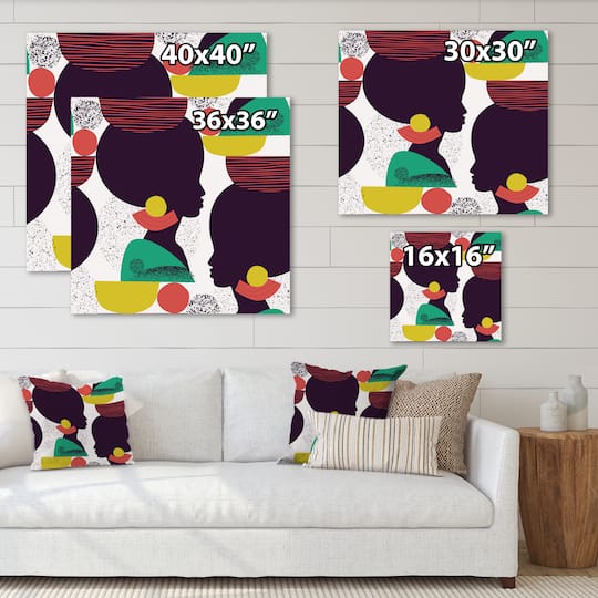 Designart - Ethnic Geometric Silhouette of African American III